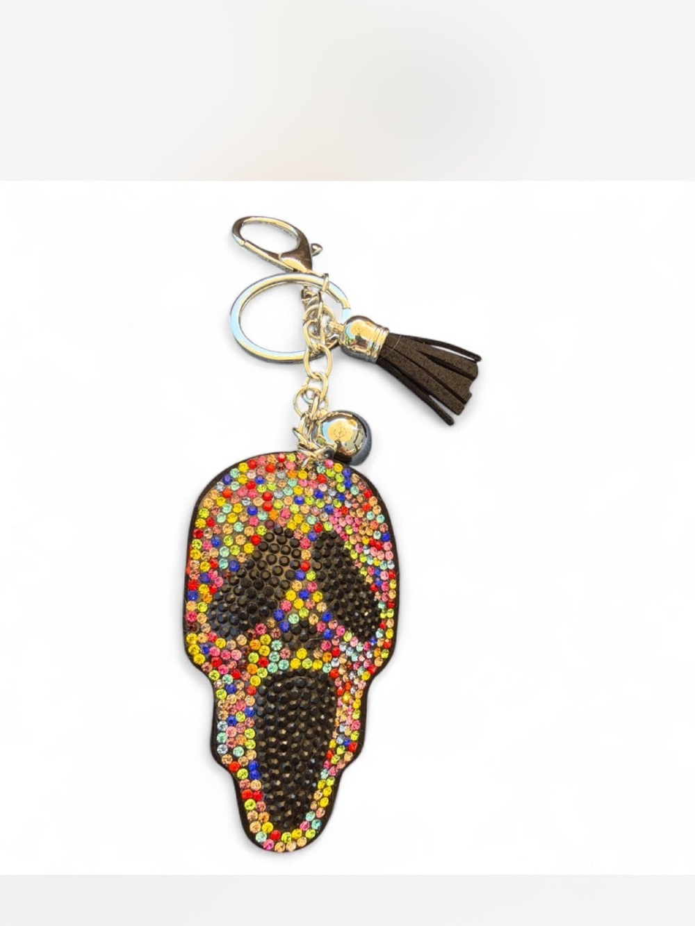 Multicolor Crystal scream Keychain Bag Charm with Tassel